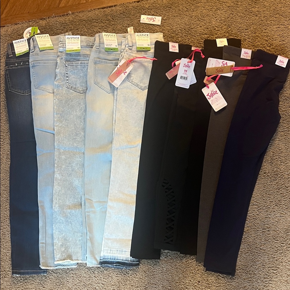 Girls Justice jeans and legging bundle